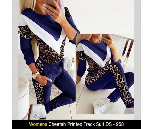 Womens Cheetah Printed Track Suit DS - 958